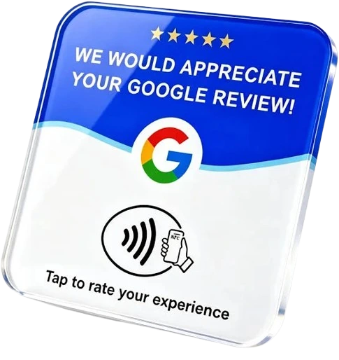 OneTap Google Review NFC stand: We would appreciate your Google review